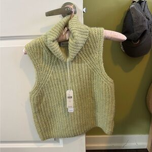 Anthropologie Green Cowl Neck Sweater